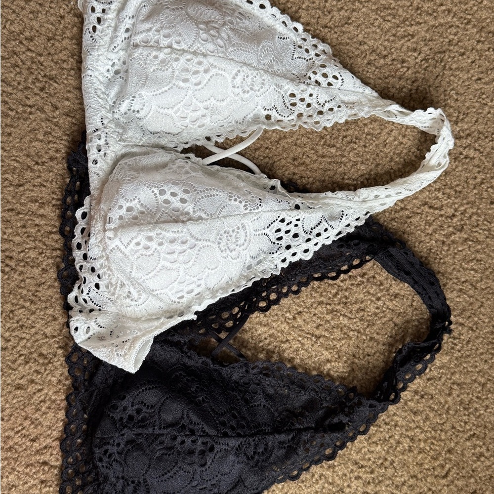 Lace Bralette Duo - Black & White
